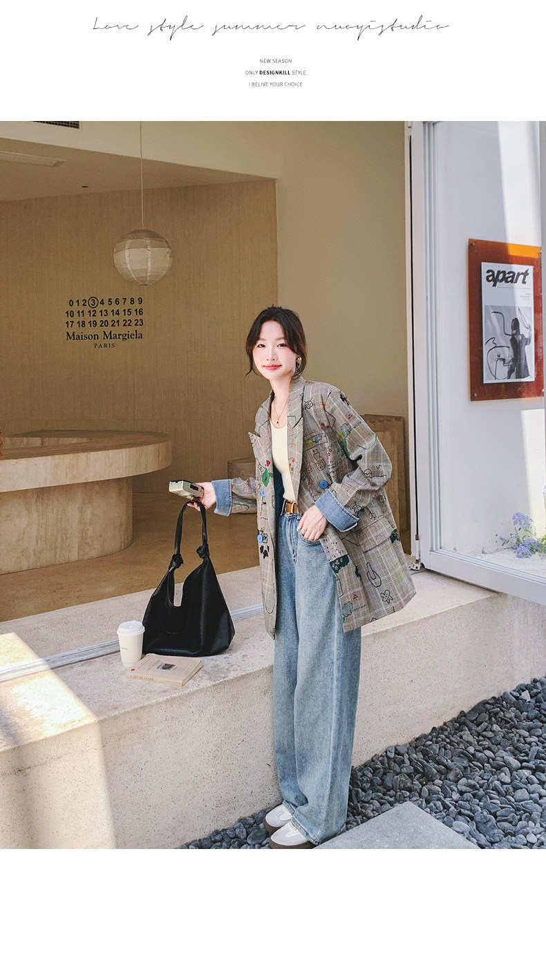 Цветной осенний дизайнерский пиджак классического кроя, тренд сезона, оверсайз 