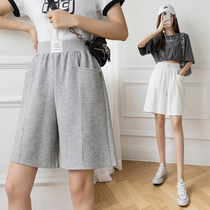 Sports pants woman 2022 Summer new elastic thin section High waist loose straight cylinder casual pants 50% shorts Sins