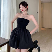 2022 new trowel conjoined pants woman fall white display slim small taller with high waist and hot girl with wide legs and shorts