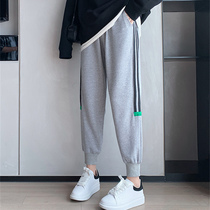 Three bar sports pants women 2022 spring autumn new loose bunches with high waist stripe Slim Straight Drum Casual Wear and Pants Tide