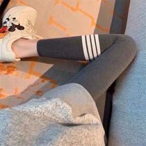 TB Gray Shark Pants Women 2022 Spring and Autumn Thin Striped Leggings Outerwear Elastic Foot Pants Sports Yoga Pants