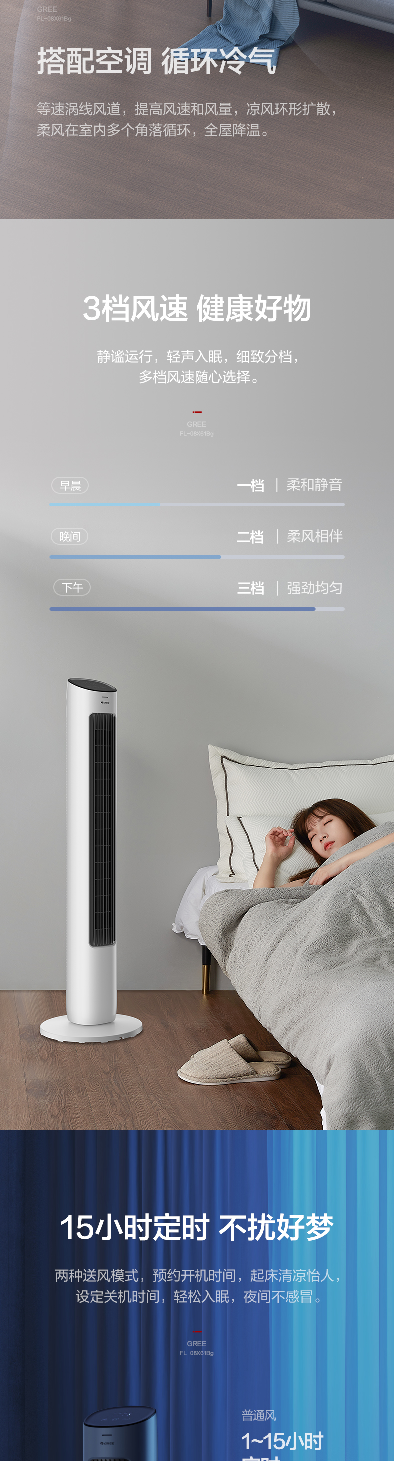 格力 FL-08X61g 立式塔扇 无叶电风扇 图5