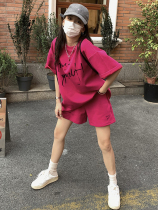 Han Edition Students Loose Big Code Casual Sports Suit Women Summer Fashion Short Sleeve Shorts Salt Department Running Two Sets