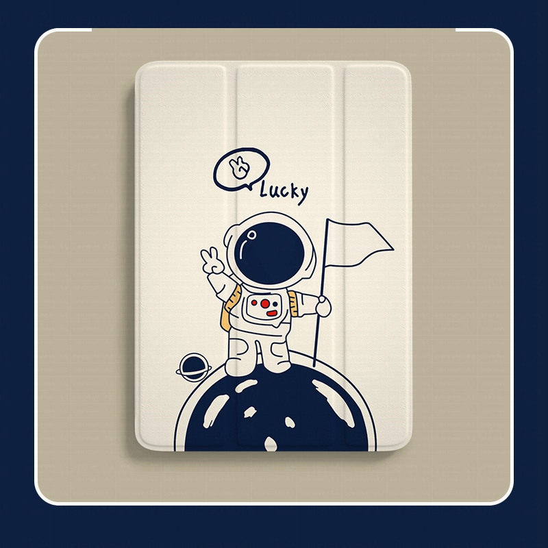 Applicable iPadPro2021 protection shell cute astronaut 10 9 11 inch silicone flat sleeve air4 with pen slot