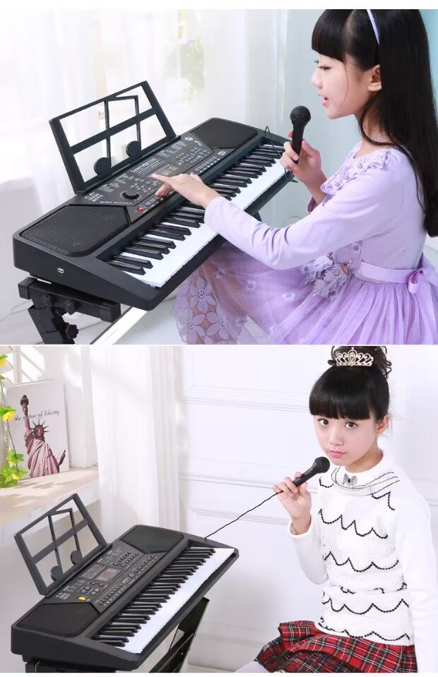 Bàn phím micrô micrô âm nhạc trẻ sơ sinh hát nhạc cụ với dòng bé giáo dục sớm đồ chơi lúa mì đồ chơi cho bé 2 tuổi