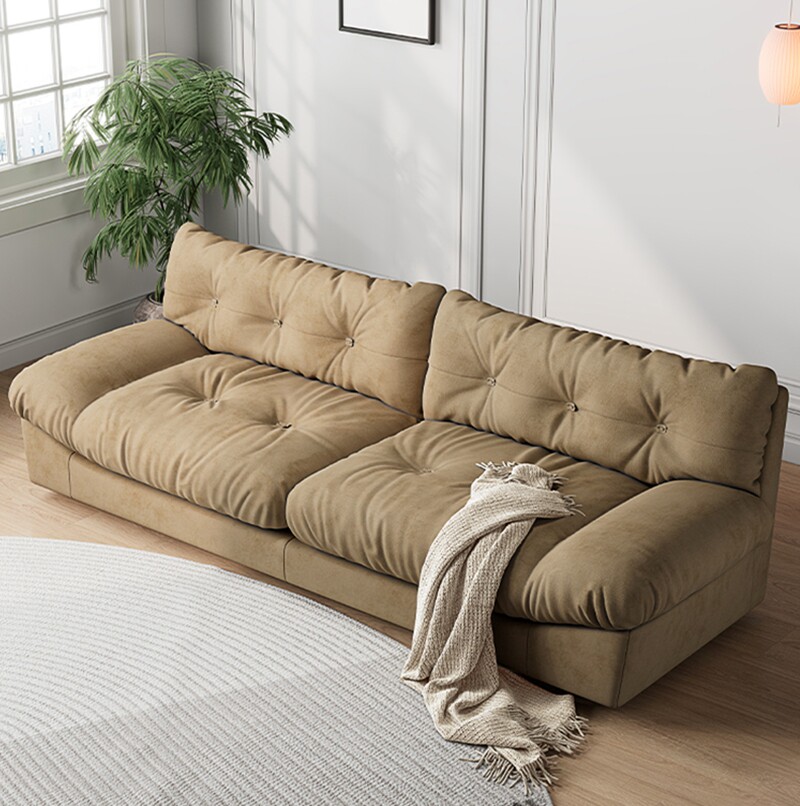 Italian light luxury technology fabric sofa cloud living room small apartment down lazy sofa designer baxter