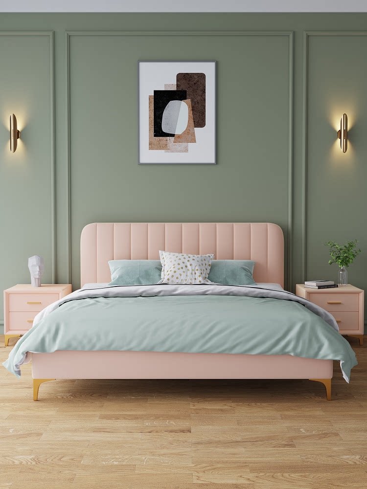 Technology cloth 2 meters x 2 2 meters master bedroom queen bed two by two meters three people two twin beds 2000X2200m modern light luxury