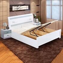 Lacquered wood White 1 5x1 9 m 2021 nian New Princess girl modern minimalist wedding bed 1 8