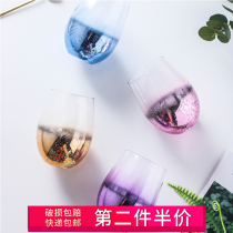 English Wood starry Cup ins style simple Net Red household tea cup egg cup electroplated glass cup water Cup