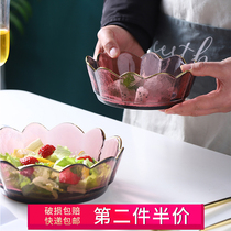 Hammer pattern glass fruit plate living room tea table home salad bowl Nordic style creative personality modern fruit bowl