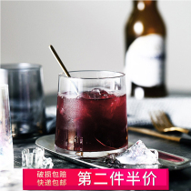 Glass home juice drink transparent cup Net red colorful water Cup ins foreign wine whiskey wine glass