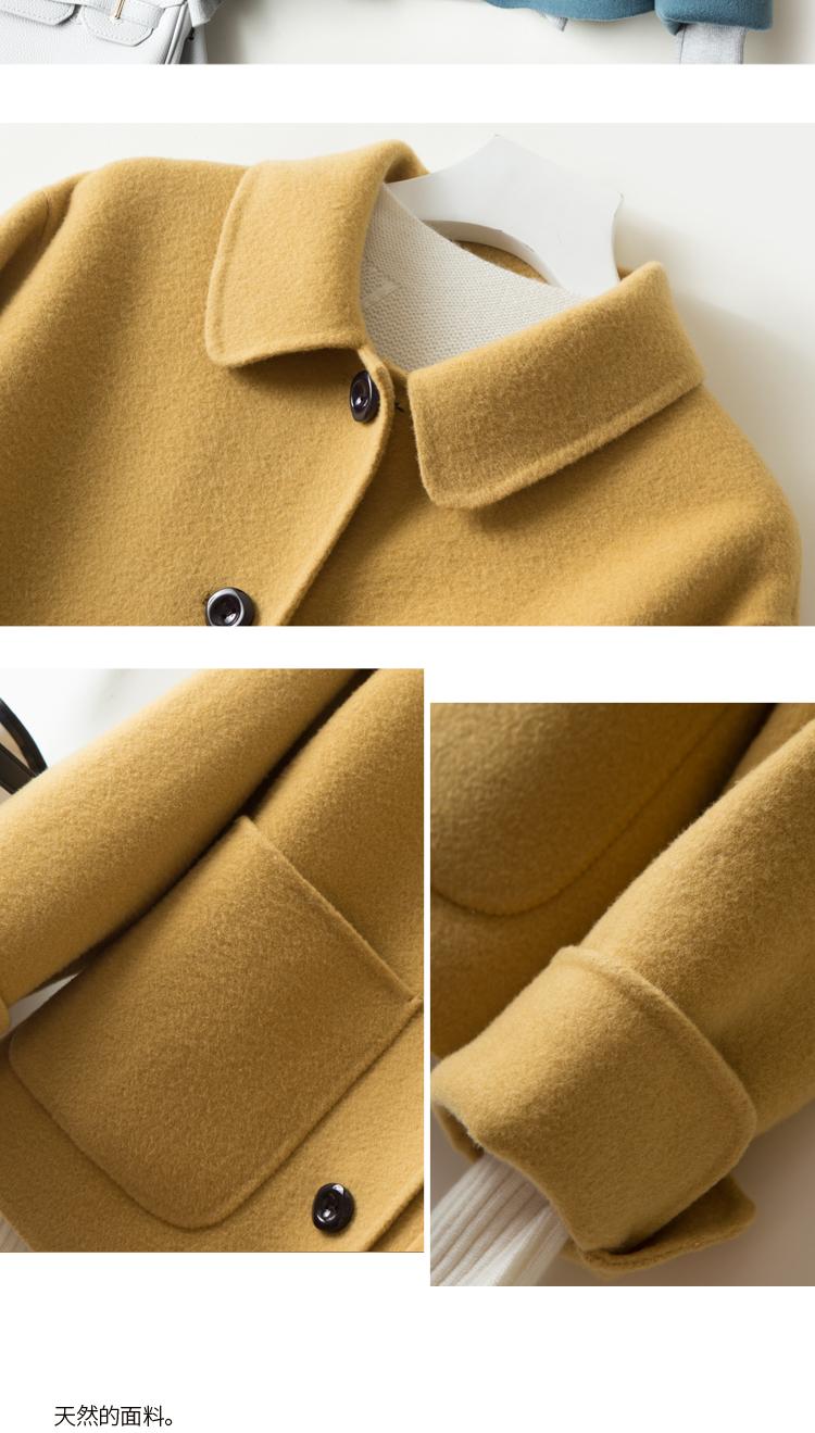 Áo chống rét mùa thu và mùa đông không áo cashmere nữ ngắn phần Hepburn gió nhỏ áo len hai mặt lỏng lẻo - Accentuated eo áo áo khoác dạ nữ dáng dài