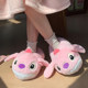 Winter 2025 New Cartoon Cute Slippers with Heel, Cotton Slippers for Men and Women, Warm and Plush, Indoor Non-Slip Plush Shoes