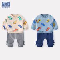 Baby Sweatshirt Suit Spring Autumn Female Newborn Toddler Two Sets Spring Fall Male Baby Spring Dress Child Foreign Air Clothes