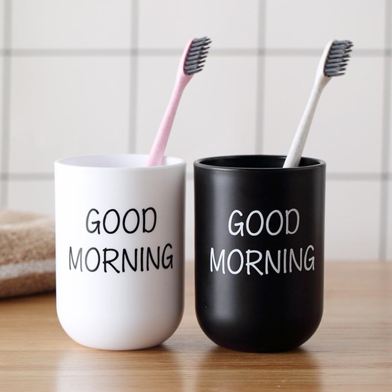 Simple couple mouthwash cup Plastic toothbrushing cup Creative wash cup set household tooth cylinder men and women wash supplies