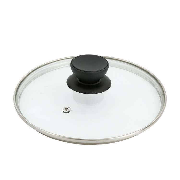 Clock visual tempered glass pot cover stainless steel packed glass cover household fried pot lid fittings multi-specifications