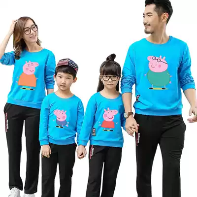 2017 autumn new parent-child wear long-sleeved T-shirt, family wear, family of three, family of four, mother and daughter, mother and child cotton t-shirt