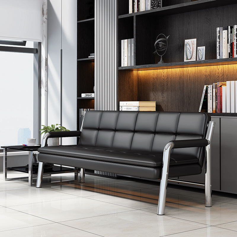 Office sofas tea table Composition minimalist modern business Living room Reception Easy fashion office Sofa trio Place