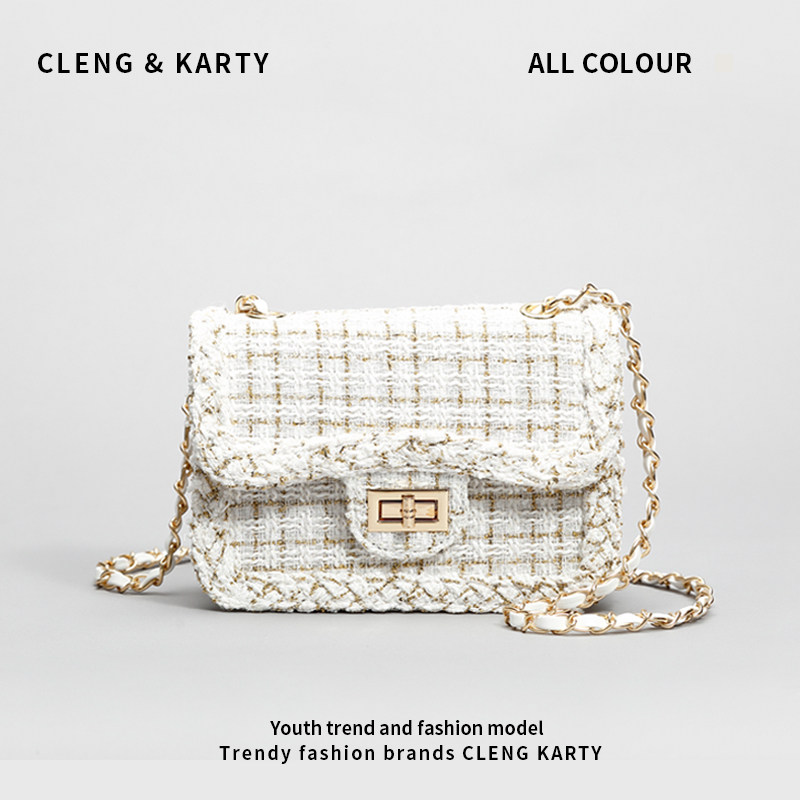 Сумка женская 2025 новый стиль, маленькая ароматическая женская сумка-мессенджер на одно плечо, нишевый дизайн, шерстяная цепочка для подмышек, маленькая квадратная сумка