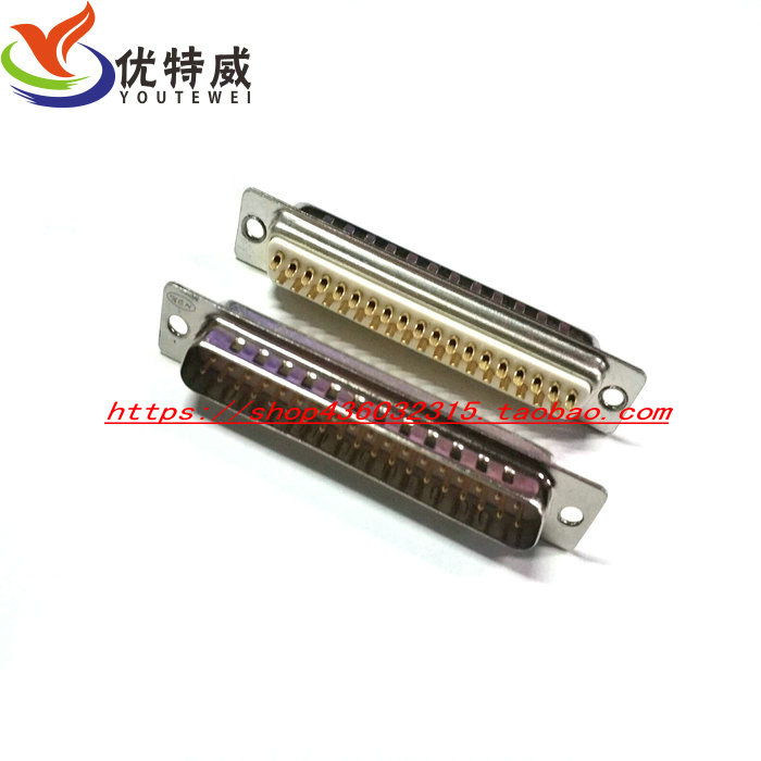 3U gold DB37 core and mouth welding wiring joint 37 pin - hole gold - plated white glue connector heads