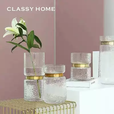 Nordic modern light luxury simple Berman glass handmade vase flower vase European and American desktop decoration flower arrangement flower art