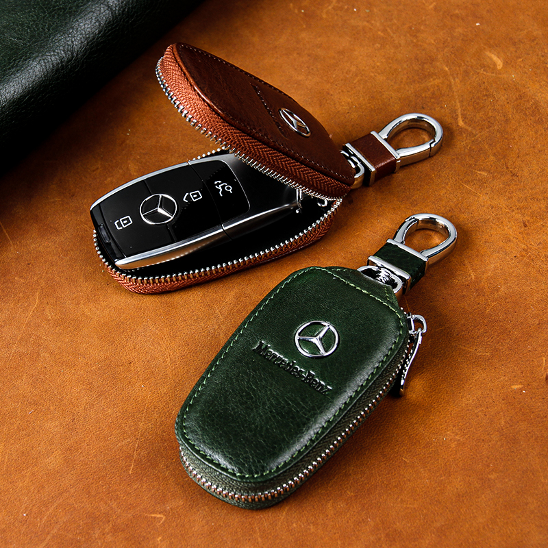 Genuine leather Mercedes-Benz key bag high-end universal GLCGLBGLKGLC new E-class C200S-class car key protection case