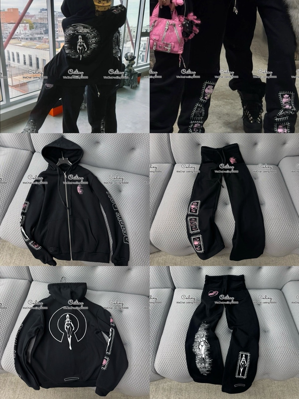 [Top of the Line] Vkwwhy 25Fw New Collaboration Goddess Sanskrit Print Hooded Sweatshirt Jacket Unisex