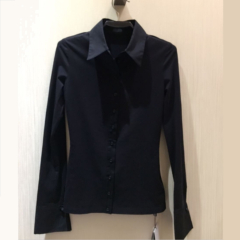 Sisters' New Women's Clothing 2026 Spring and Autumn Black Slim-Fit Stretch Casual Professional Base Long-Sleeve Shirt Women's Blouse