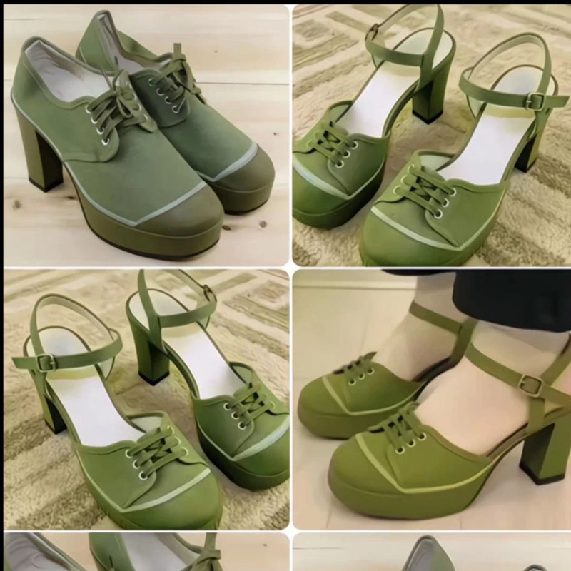 Humanity's Stars & Moon & Liberation Shoes Collaboration, Chunky Heel Women's Shoes