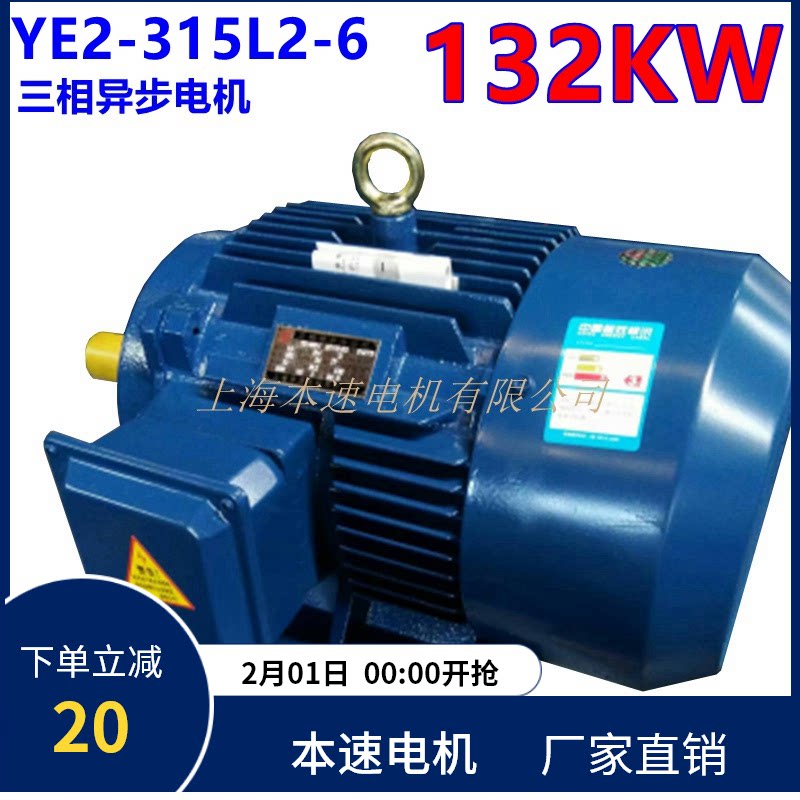 YE2 series three-phase asynchronous motors YE2-315L2-6 132KW 6 poles three-phase asynchronous motor motors