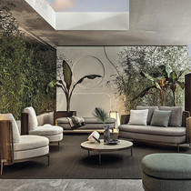 Outdoor sofa combination courtyard villa open-air leisure stainless steel vine editor template room garden outdoor chair