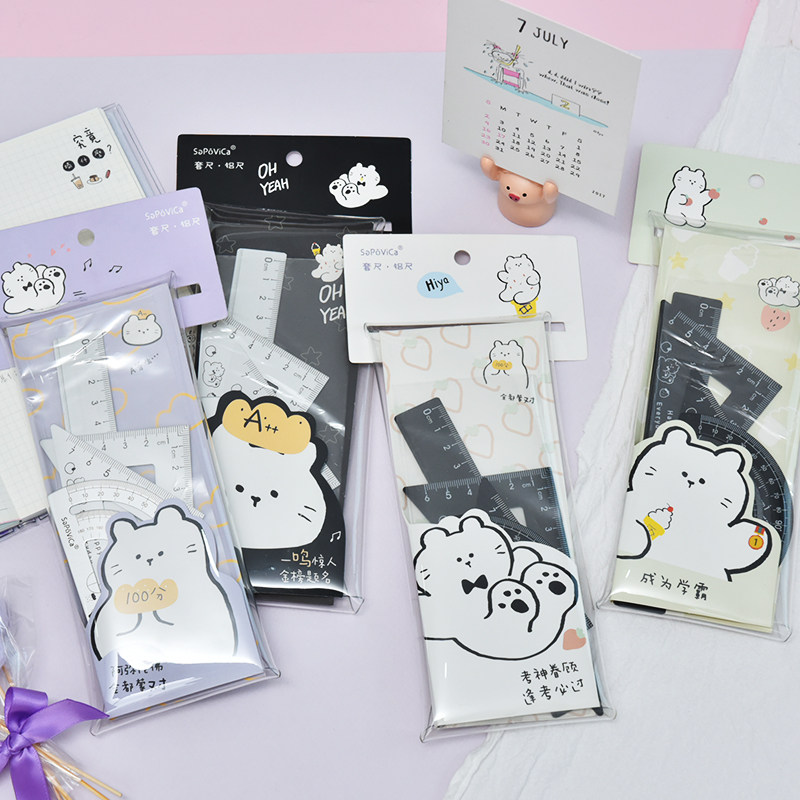 [USD 8.32] aluminum sleeve ruler student japanese korean cute cartoon ...