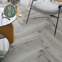 Herringbone fight fish bone fight floor gray art parquet reinforced composite wood floor 12mm clothing store factory direct sales