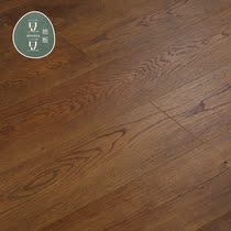 Retro home bedroom Nordic style reinforced composite dark gray factory direct environmental protection wear-resistant wood floor 12mm