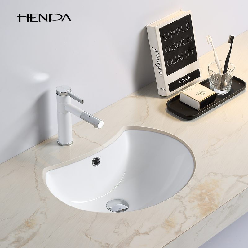 Nordic stage washbasin 20-inch 24-inch half-moon shaped washbasin in the lower part of the floor pelvic floor pelvis domestic ceramic basin