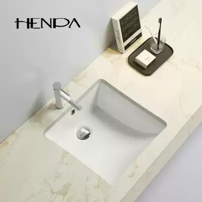 Balcony Ceramic laundry basin Under-counter washbasin 17-inch square without washboard Under-counter basin Embedded washbasin basin