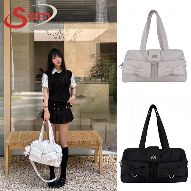 Korean Siweol 10726 New Model Yoga Bag, Gym Bag, Commuter Bag, Bow-Knot Large-Capacity Shoulder Bag