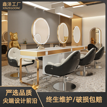 Net red hot dyeing table Trendy mirror Hair mirror Barber shop cabinet One with cabinet Hair salon special double-sided mirror