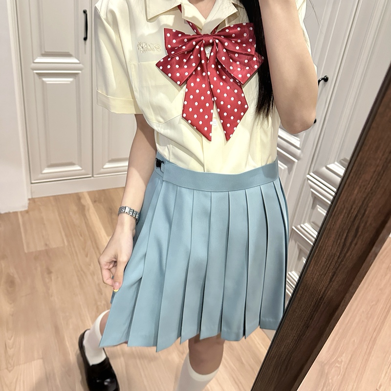 Thousand Paper Crane Jk Creamy Yellow Cardigan Shirt Bamboo Fiber Waist Sweat-Absorbent Breathable Anti-Wrinkle Shirt Summer Cuban Collar