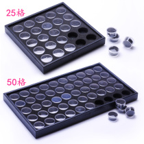 25 lattices 50 lattices Nail jewelry packing storage small round box Japanese tools Transparent tray Independent empty box bottle