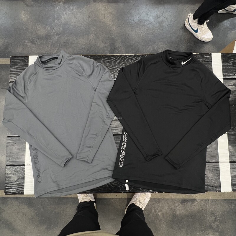 Authentic Nike Pro Men's Autumn and Winter Fleece-Lined Thickened Sports Training Quick-Drying Tights Long-Sleeved Dq6608