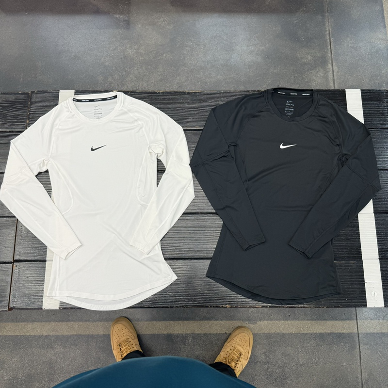 Authentic Nike Pro Men's Lightweight Tight-Fitting Basketball Fitness Training Quick-Drying Breathable Long-Sleeved Fb7920