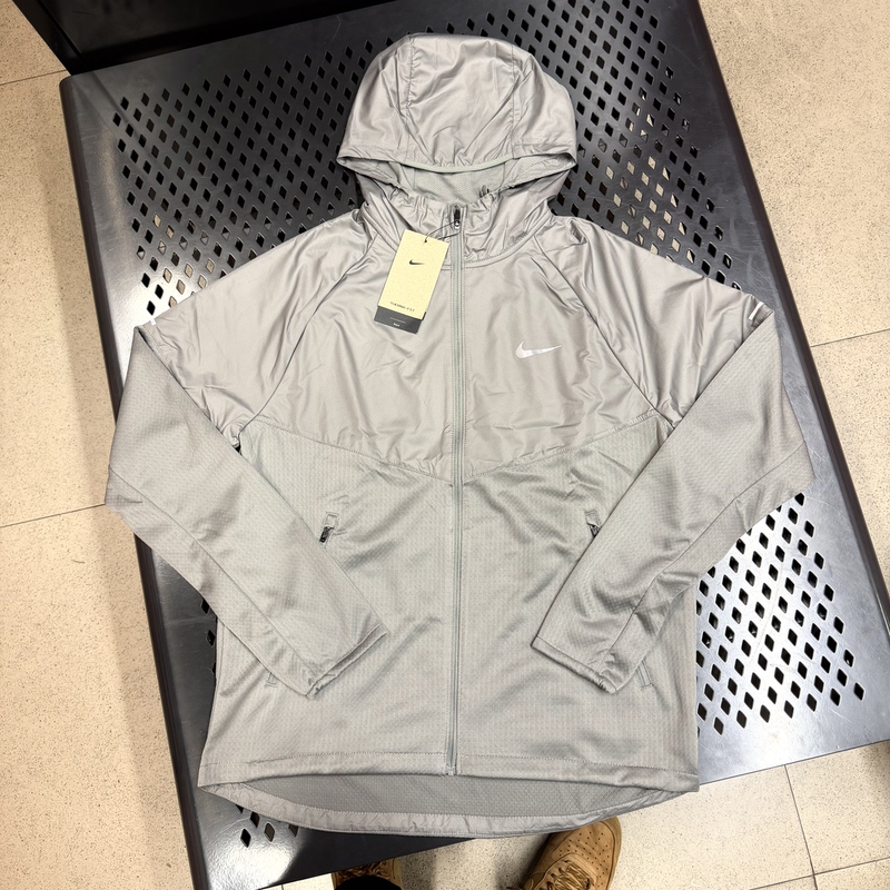 Authentic Nike Men's Autumn and Winter Sports Running Training Quick-Drying Fleece-Lined Warm Hooded Jacket Fz1112-053