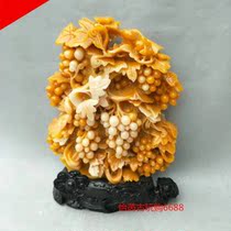 Antique Miscellaneous antique stone carving Shoushan grape crafts office home decoration ornaments Shoushan stone collection gifts