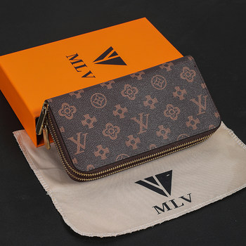 2025 new m lv bag women new women's bag old-fashioned zipper wallet genuine leather men and women universal long clutch bag
