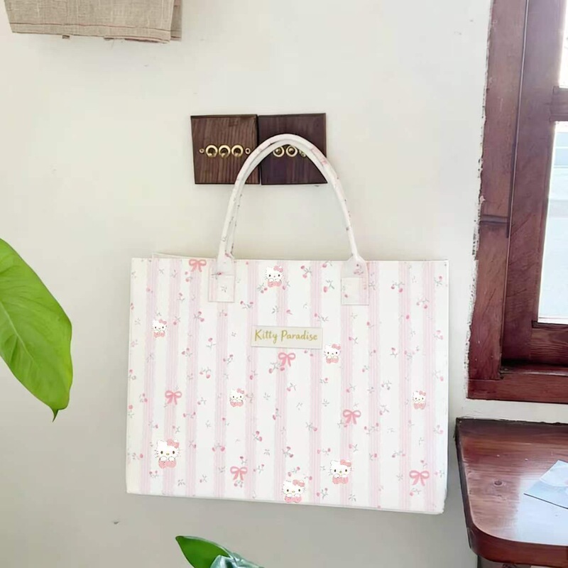 Original Girly Floral Kt Gift Bag Storage Bag Felt Bag High-Value Tote Bag Large Handbag
