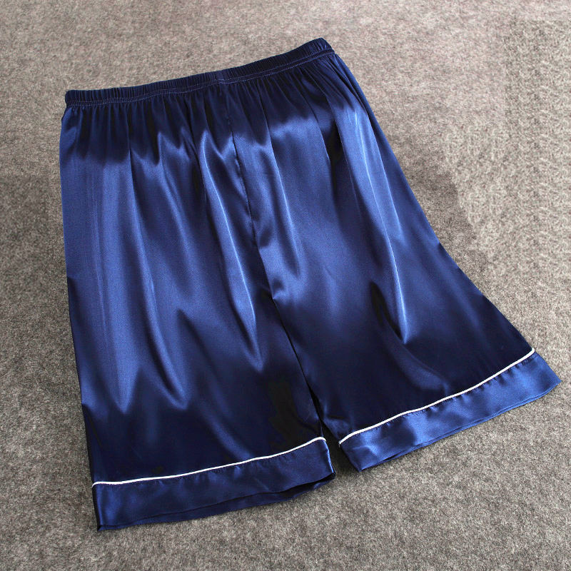 Summer Silk Shorts, Large Beach Shorts, Imitation Silk Ice Silk Five-Point Shorts, Men's Thin Home Sleep Shorts