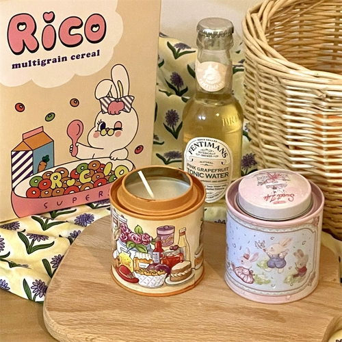 Chubbybaby*ретро -кремовый кролик кролика маленькая свежая железная консервированная натуральная соя мебель ароматная свеча