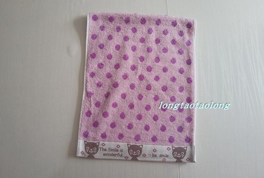 Exported Japanese Original Selbie Cute Animal All-Cotton Polka Dot Jacquard Towel Adult Baby Face Towel