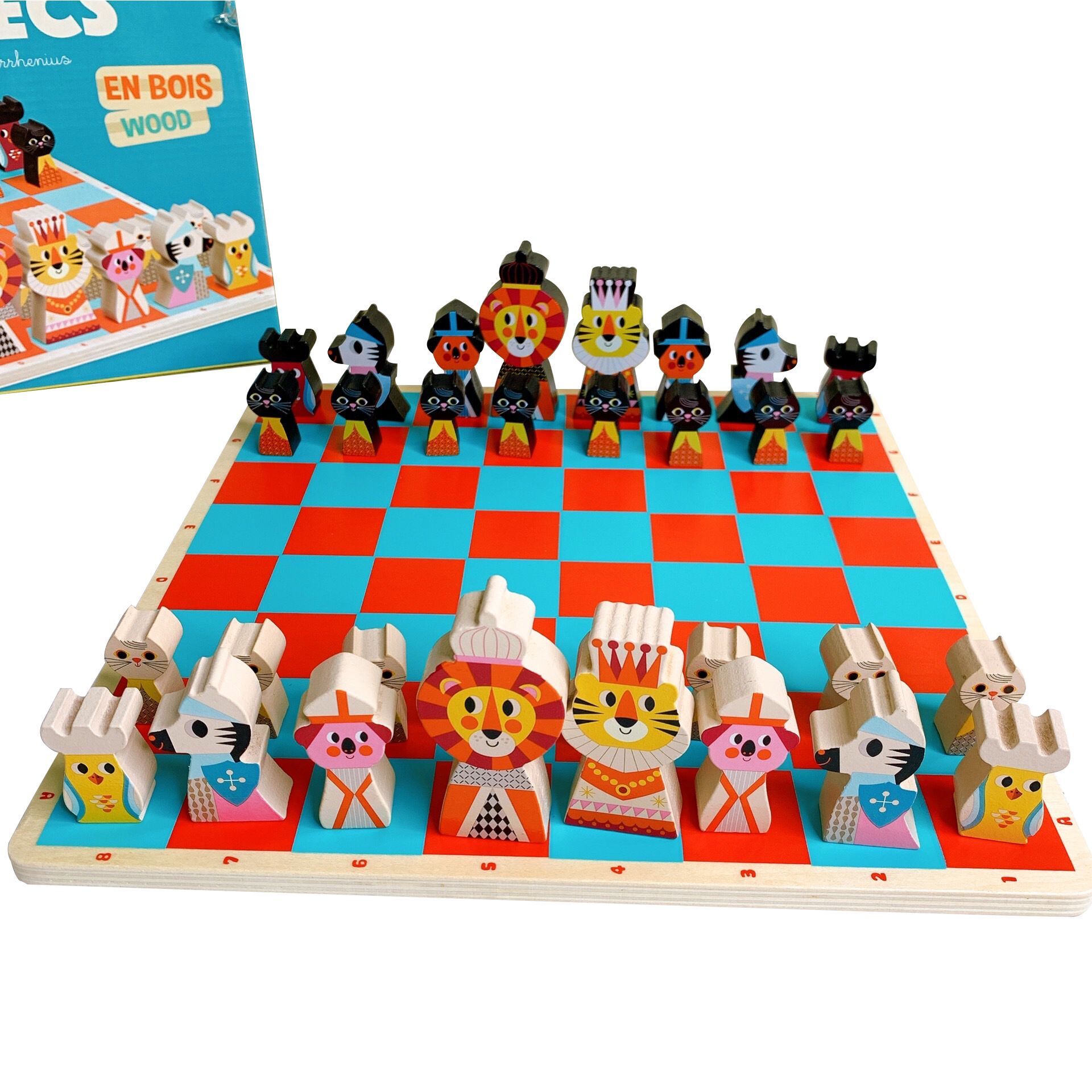 France Vilac imported children's cartoon chess early education toys Wooden game chess logical thinking training